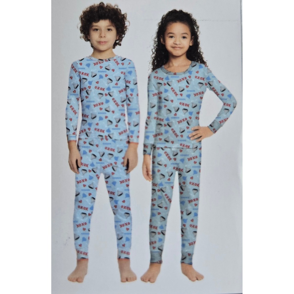 NWT Hershey's Kisses Kids Pajama Set Blue Valentines Day 2-Piece size 8 Unisex